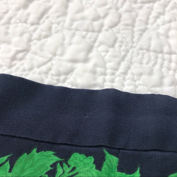 J.Crew Navy & Green Pleated Aline Beanstalk Skirt - Picture 4 of 6